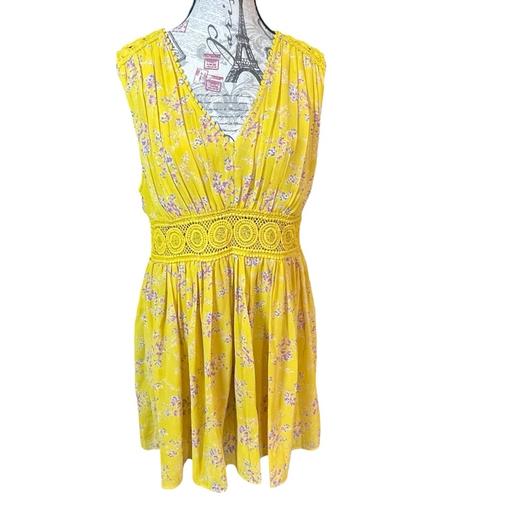 Entro Mustard Floral V-Neck Top